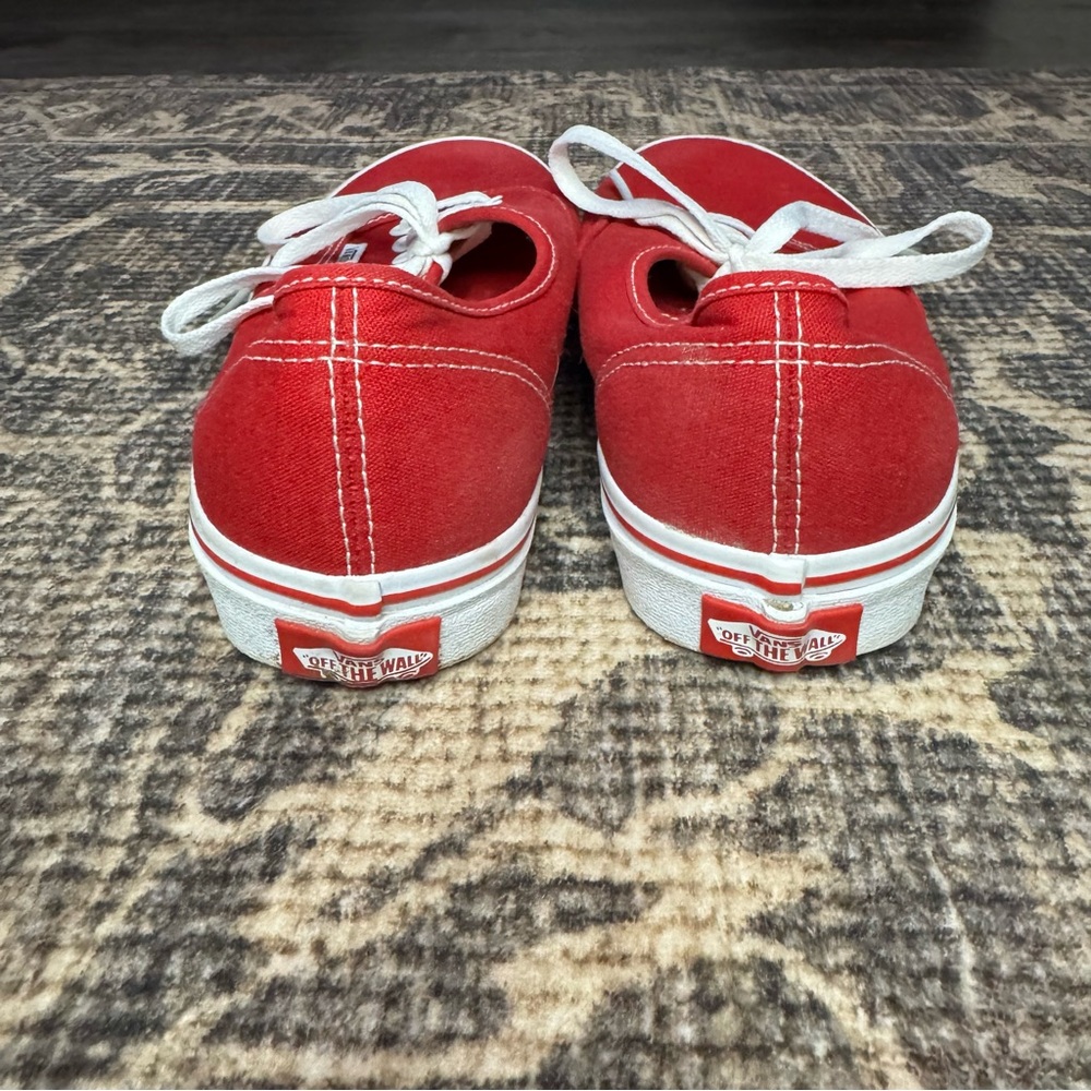 Vans Red Canvas Lace-Up Sneakers - Picture 5 of 6